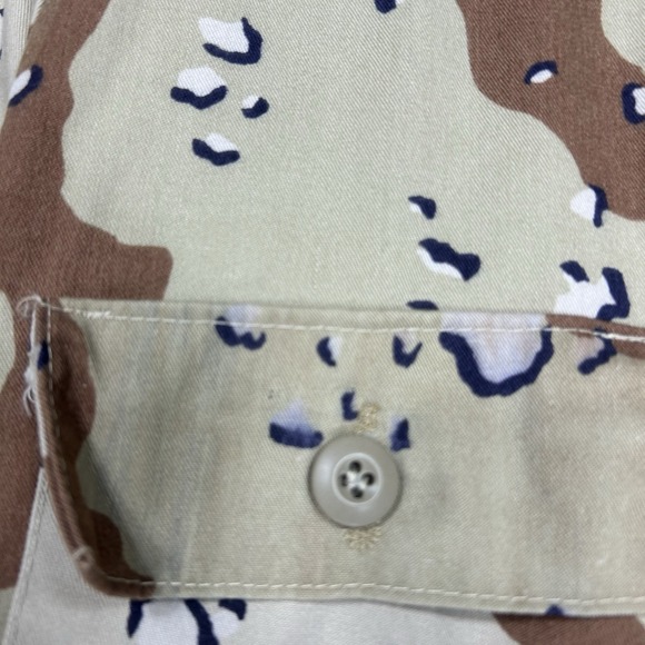Vintage US Military Desert Chocolate Chip Camo Utility Shirt Mens S Made in USA - Picture 5 of 16